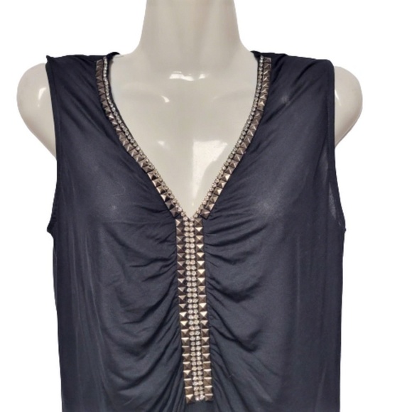 Black Sleeveless Top with Sequins Size M - Picture 3 of 3